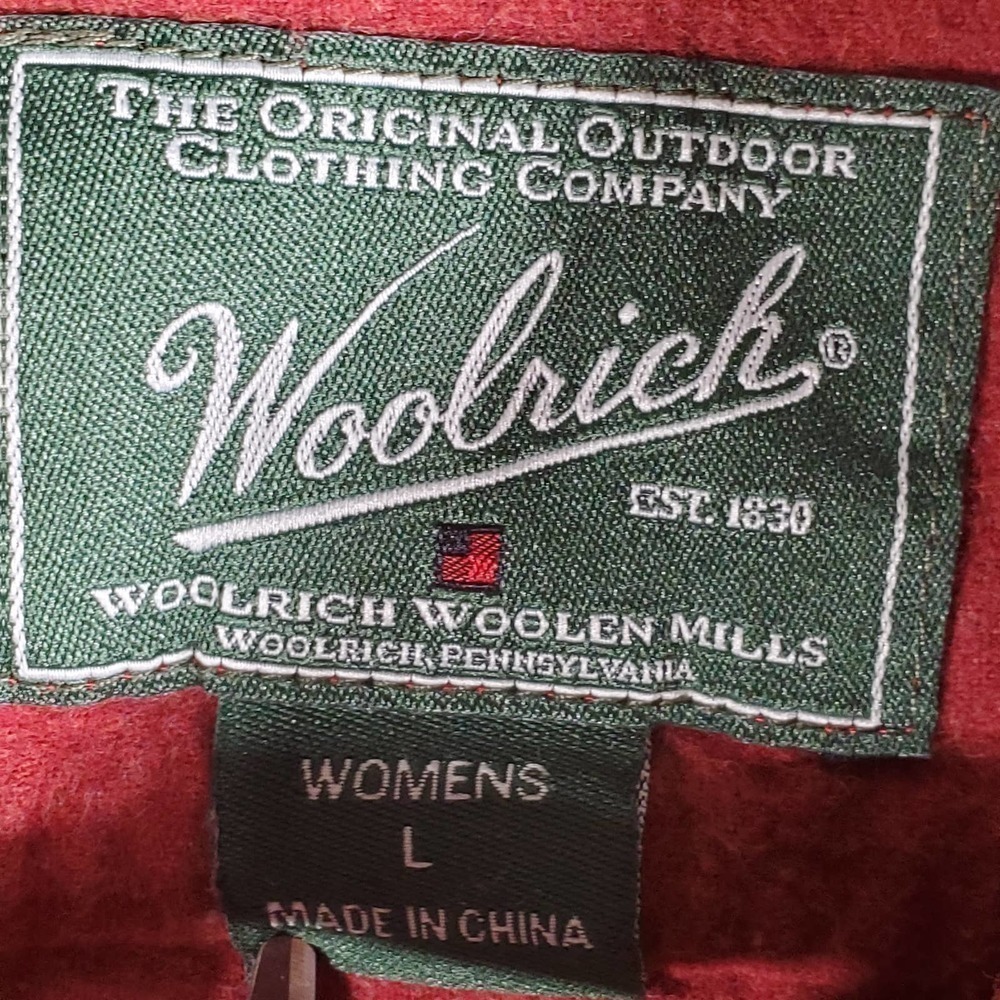 Woolrich Flannel Button Down Ruby Heather Size La… - image 6